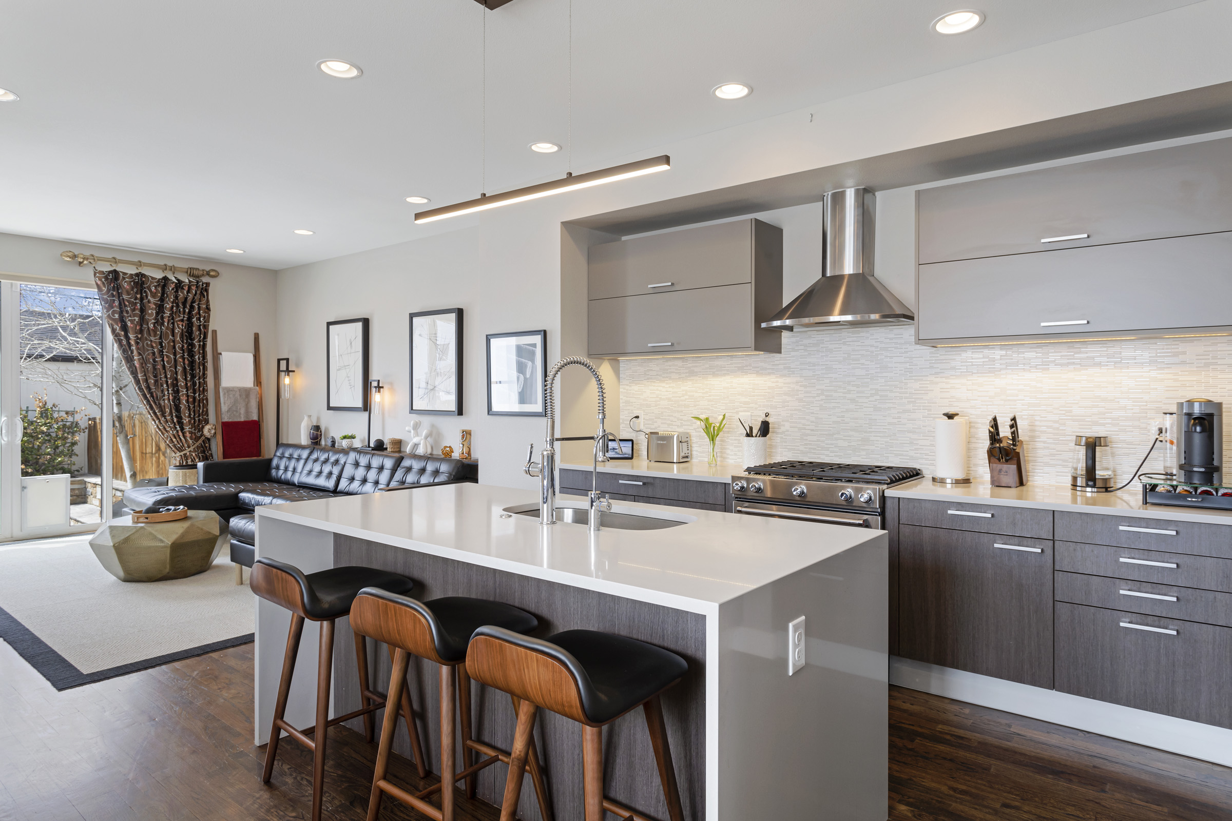 Chef's kitchen with stainless appliances